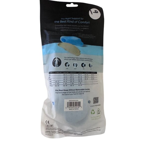 Vionic Relief Insoles 3/4 Medium Support Small W-6.5-8 M-5.5-7 Shoes Insert NWT - Picture 3 of 4